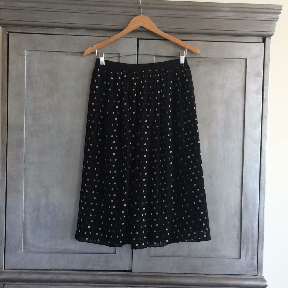 Women’s a.n.d. Midi Skirt Black/White Polka Dot S